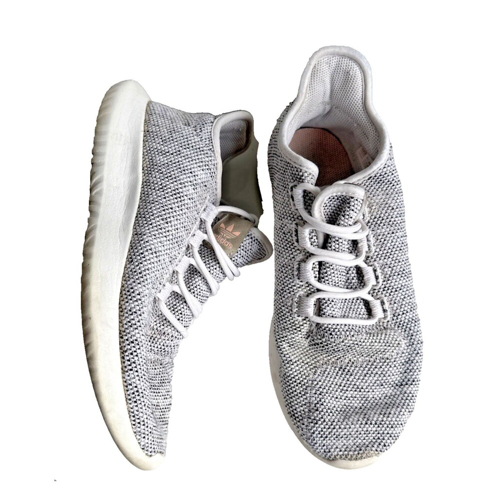 Adidas Cloudfoam Pure Women’s Size 7 Gray Knit Running Walking Sneakers Shoes